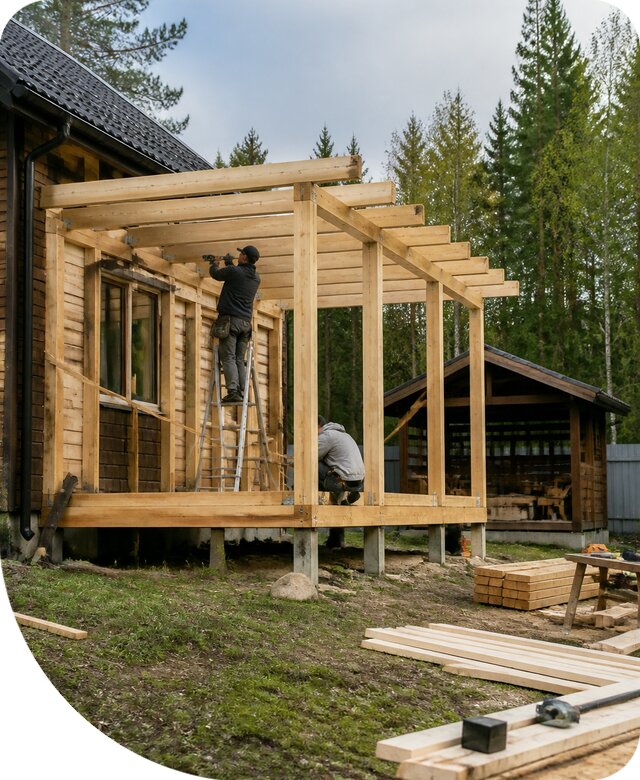 Строительство пристроек и построек на участке в Уфе